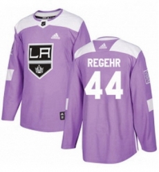Mens Adidas Los Angeles Kings 44 Robyn Regehr Authentic Purple Fights Cancer Practice NHL Jersey 
