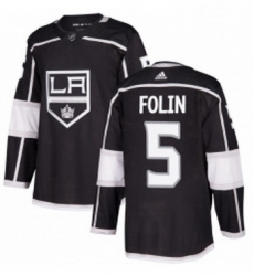 Mens Adidas Los Angeles Kings 5 Christian Folin Premier Black Home NHL Jersey 