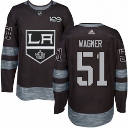 Mens Adidas Los Angeles Kings 51 Austin Wagner Authentic Black 1917 2017 100th Anniversary NHL Jersey 