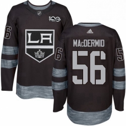 Mens Adidas Los Angeles Kings 56 Kurtis MacDermid Authentic Black 1917 2017 100th Anniversary NHL Jersey 