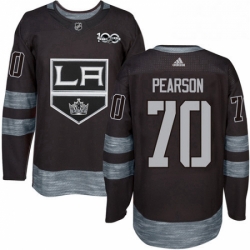Mens Adidas Los Angeles Kings 70 Tanner Pearson Authentic Black 1917 2017 100th Anniversary NHL Jersey 