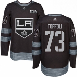 Mens Adidas Los Angeles Kings 73 Tyler Toffoli Authentic Black 1917 2017 100th Anniversary NHL Jersey 