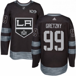 Mens Adidas Los Angeles Kings 99 Wayne Gretzky Premier Black 1917 2017 100th Anniversary NHL Jersey 
