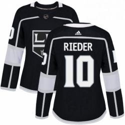 Womens Adidas Los Angeles Kings 10 Tobias Rieder Authentic Black Home NHL Jersey 