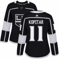 Womens Adidas Los Angeles Kings 11 Anze Kopitar Authentic Black Home NHL Jersey 