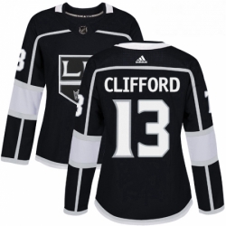 Womens Adidas Los Angeles Kings 13 Kyle Clifford Authentic Black Home NHL Jersey 