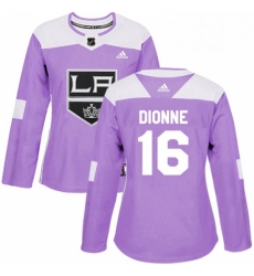 Womens Adidas Los Angeles Kings 16 Marcel Dionne Authentic Purple Fights Cancer Practice NHL Jersey 