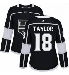 Womens Adidas Los Angeles Kings 18 Dave Taylor Authentic Black Home NHL Jersey 