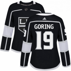 Womens Adidas Los Angeles Kings 19 Butch Goring Authentic Black Home NHL Jersey 