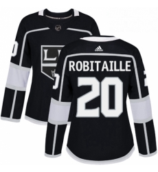 Womens Adidas Los Angeles Kings 20 Luc Robitaille Authentic Black Home NHL Jersey 