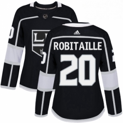 Womens Adidas Los Angeles Kings 20 Luc Robitaille Authentic Black Home NHL Jersey 