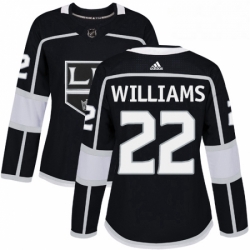 Womens Adidas Los Angeles Kings 22 Tiger Williams Authentic Black Home NHL Jersey 