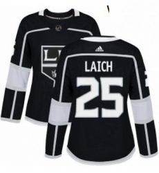 Womens Adidas Los Angeles Kings 25 Brooks Laich Authentic Black Home NHL Jersey 