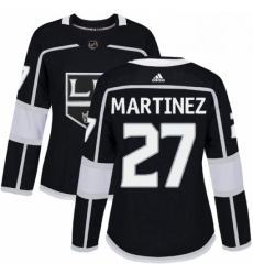 Womens Adidas Los Angeles Kings 27 Alec Martinez Authentic Black Home NHL Jersey 