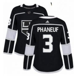 Womens Adidas Los Angeles Kings 3 Dion Phaneuf Authentic Black Home NHL Jersey 