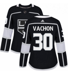 Womens Adidas Los Angeles Kings 30 Rogie Vachon Authentic Black Home NHL Jersey 