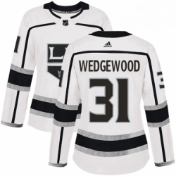 Womens Adidas Los Angeles Kings 31 Scott Wedgewood Authentic White Away NHL Jerse 