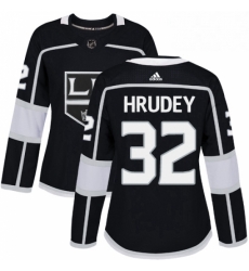Womens Adidas Los Angeles Kings 32 Kelly Hrudey Authentic Black Home NHL Jersey 