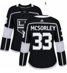Womens Adidas Los Angeles Kings 33 Marty Mcsorley Authentic Black Home NHL Jersey 
