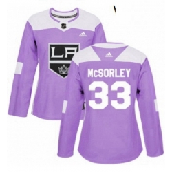 Womens Adidas Los Angeles Kings 33 Marty Mcsorley Authentic Purple Fights Cancer Practice NHL Jersey 