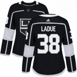 Womens Adidas Los Angeles Kings 38 Paul LaDue Authentic Black Home NHL Jersey 