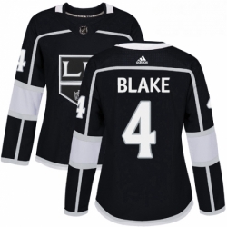 Womens Adidas Los Angeles Kings 4 Rob Blake Authentic Black Home NHL Jersey 