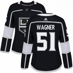 Womens Adidas Los Angeles Kings 51 Austin Wagner Authentic Black Home NHL Jersey 