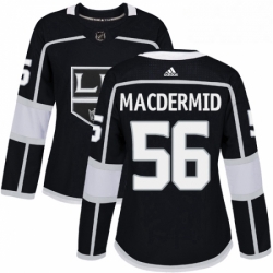 Womens Adidas Los Angeles Kings 56 Kurtis MacDermid Authentic Black Home NHL Jersey 