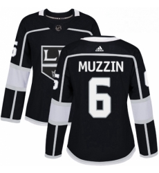 Womens Adidas Los Angeles Kings 6 Jake Muzzin Authentic Black Home NHL Jersey 
