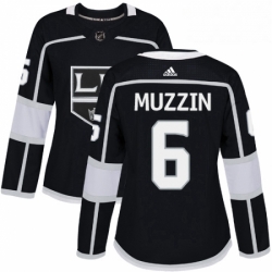 Womens Adidas Los Angeles Kings 6 Jake Muzzin Authentic Black Home NHL Jersey 