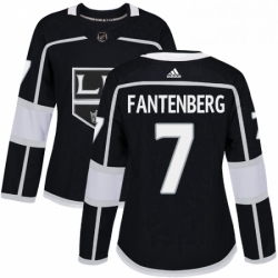 Womens Adidas Los Angeles Kings 7 Oscar Fantenberg Authentic Black Home NHL Jersey 