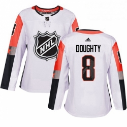 Womens Adidas Los Angeles Kings 8 Drew Doughty Authentic White 2018 All Star Pacific Division NHL Jersey 