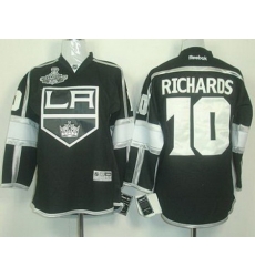 Kids Los Angeles Kings #10 Mike Richards Black Stanley Cup Finals Champions Patch NHL Jerseys LA Style