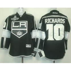 Kids Los Angeles Kings #10 Mike Richards Black Stanley Cup Finals Champions Patch NHL Jerseys LA Style