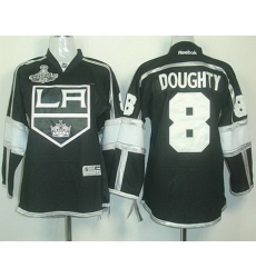 Kids Los Angeles Kings #8 Drew Doughty Black Stanley Cup Finals Champions Patch NHL Jerseys LA Style
