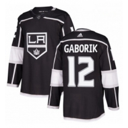 Youth Adidas Los Angeles Kings 12 Marian Gaborik Authentic Black Home NHL Jersey 