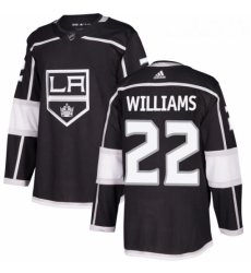 Youth Adidas Los Angeles Kings 22 Tiger Williams Authentic Black Home NHL Jersey 
