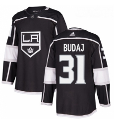 Youth Adidas Los Angeles Kings 31 Peter Budaj Authentic Black Home NHL Jersey 