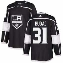Youth Adidas Los Angeles Kings 31 Peter Budaj Authentic Black Home NHL Jersey 