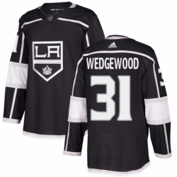 Youth Adidas Los Angeles Kings 31 Scott Wedgewood Authentic Black Home NHL Jersey 