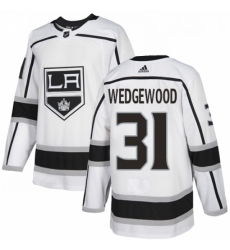 Youth Adidas Los Angeles Kings 31 Scott Wedgewood Authentic White Away NHL Jersey 