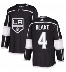 Youth Adidas Los Angeles Kings 4 Rob Blake Authentic Black Home NHL Jersey 