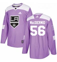 Youth Adidas Los Angeles Kings 56 Kurtis MacDermid Authentic Purple Fights Cancer Practice NHL Jersey 