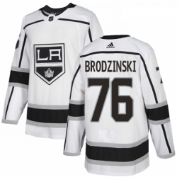 Youth Adidas Los Angeles Kings 76 Jonny Brodzinski Authentic White Away NHL Jersey 