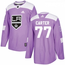 Youth Adidas Los Angeles Kings 77 Jeff Carter Authentic Purple Fights Cancer Practice NHL Jersey 
