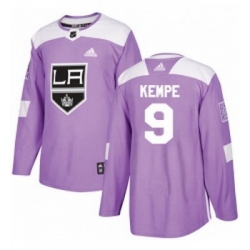 Youth Adidas Los Angeles Kings 9 Adrian Kempe Authentic Purple Fights Cancer Practice NHL Jersey 