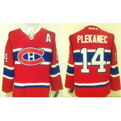 Canadiens  #14 Tomas Plekanec Stitched Red New CH NHL Jersey