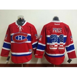 Canadiens #31 Carey Price Red USA Flag Fashion Stitched NHL Jersey