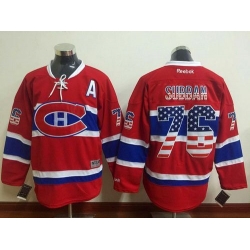Canadiens #76 P K Subban Red USA Flag Fashion Stitched NHL Jersey