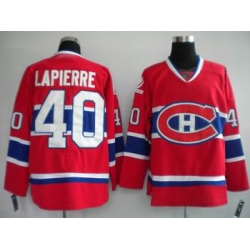 Hockey Montreal Canadiens #40 Maxim Lapierre Stitched Replithentic Red Jersey